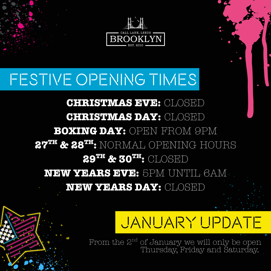Festive opening times.